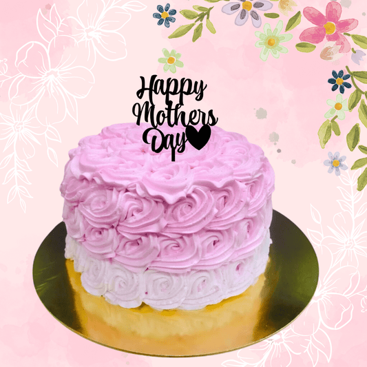 Mother's Day Special - Pink Rosette Cake - Sentient Steps - Healthy Vegan Cakes
